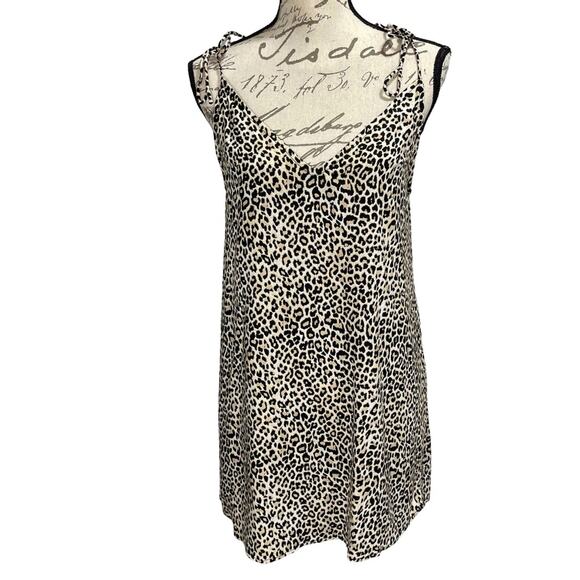 Motel Women's Brown & Black 100% Viscose V-Neck Sleeveless Casual Mini Dress XS - Picture 1 of 10